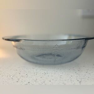 Elegant Gray Glass Serving Bowl